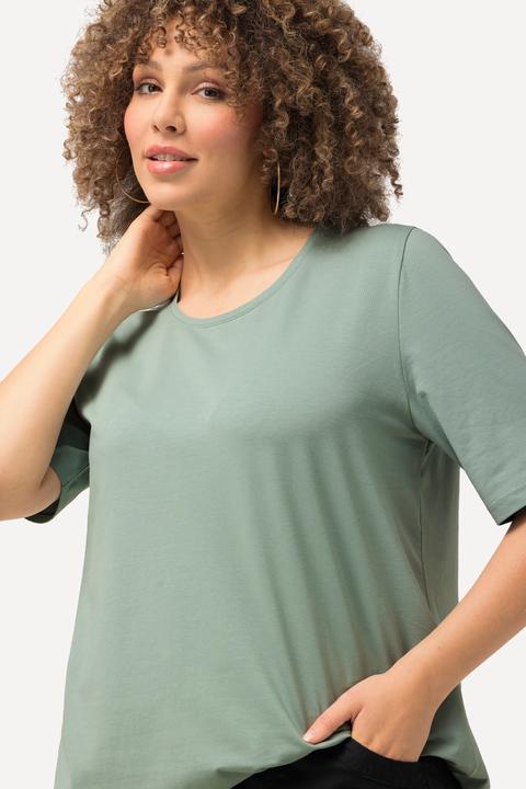 Immagine prodotto Ulla Popken T-shirt dal taglio svasato con scollo a girocollo e mezze maniche (62)