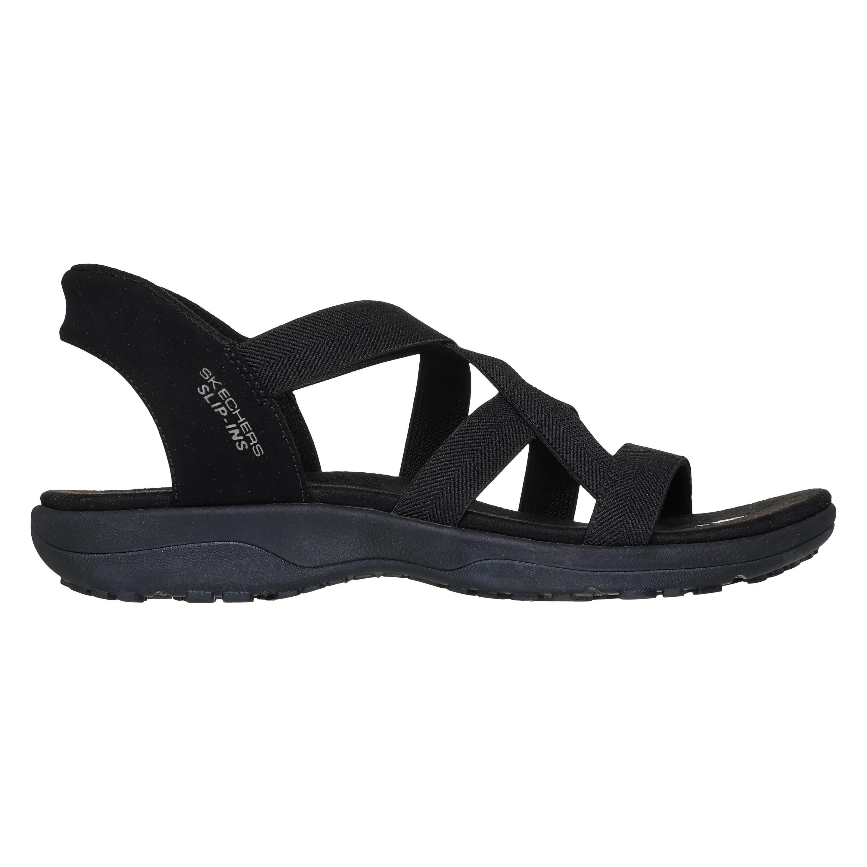 Skechers, Vrouwen, Sandalen, Reggae Slim - Stretch Flex - Dames Sandalen - Zwart, Zwart, (38)
