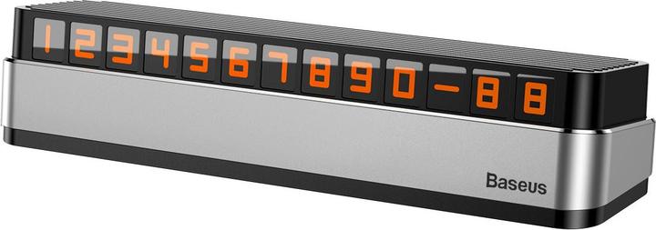 Actual product image Baseus Moonlight Box Series Temporary Parking Number Plate Silver