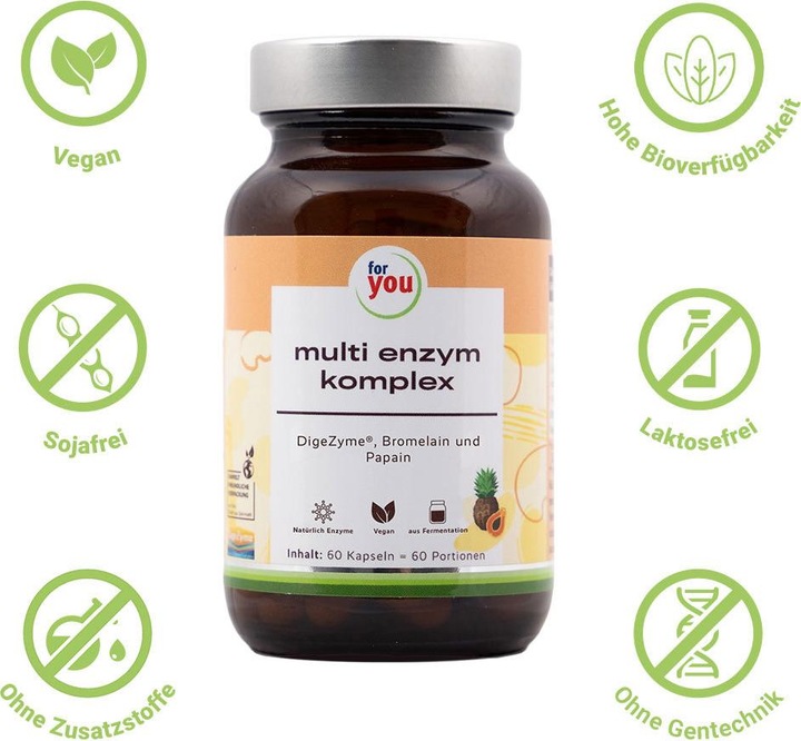 Actual product image For You multi enzyme complex (60 Piece, Capsules)