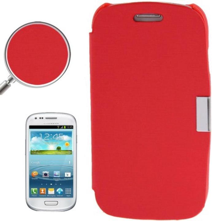 Produktbild König Design Handyhülle Tasche für Samsung Galaxy S3 mini i8190 / i8195 / i8200 rot gebürstet (Samsung Galaxy S3 Mini)