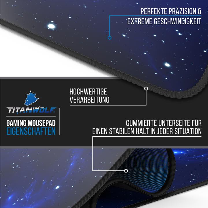 Actual product image Titanwolf Gaming mouse pad, XXXL speed gaming mouse mat, mouse pad extra large area of 1600 x 800mm, space (XXL)