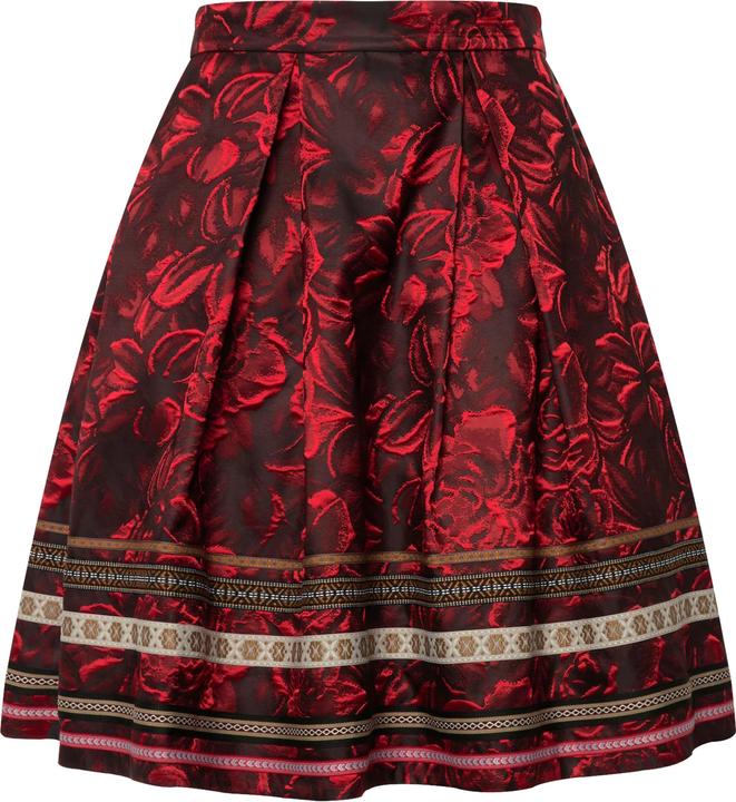 Produktbild Ulla Popken Rock, A-Linie, Jacquard-Blütenmuster, Zierbänder (48)