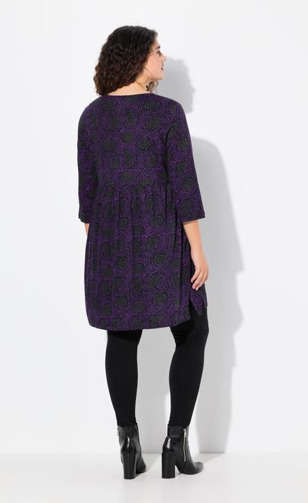 Produktbild Ulla Popken Longshirt, A-Linie, Blumendruck, 3/4-Ärmel (56)