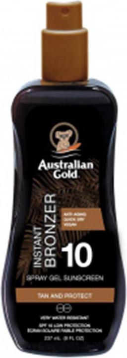 Actual product image Australian Gold Gel with bronzer (Sun gel, Sun spray, Up to SPF 10, 237 ml)