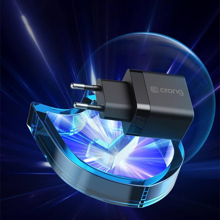 Actual product image Crong Ultra Compact GaN - Ładowarka sieciowa 35W PD 3.0 2x USB-C (biały) (35 W, 2 ports)
