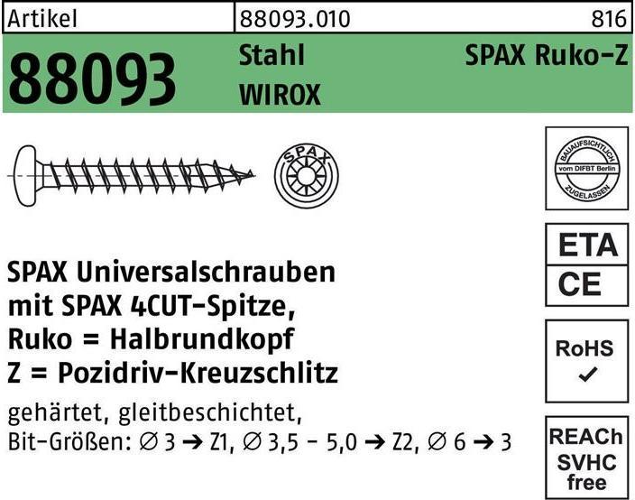 Actual product image Spax Chipboard screws (500 Screws per piece)
