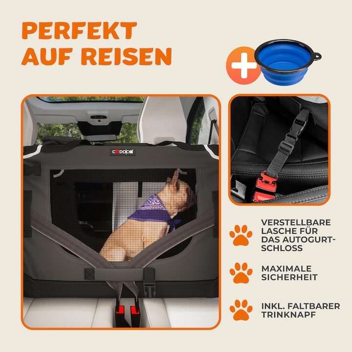 Image du produit Cadoca Caisse de transport (Chien, Chat, Pliable)