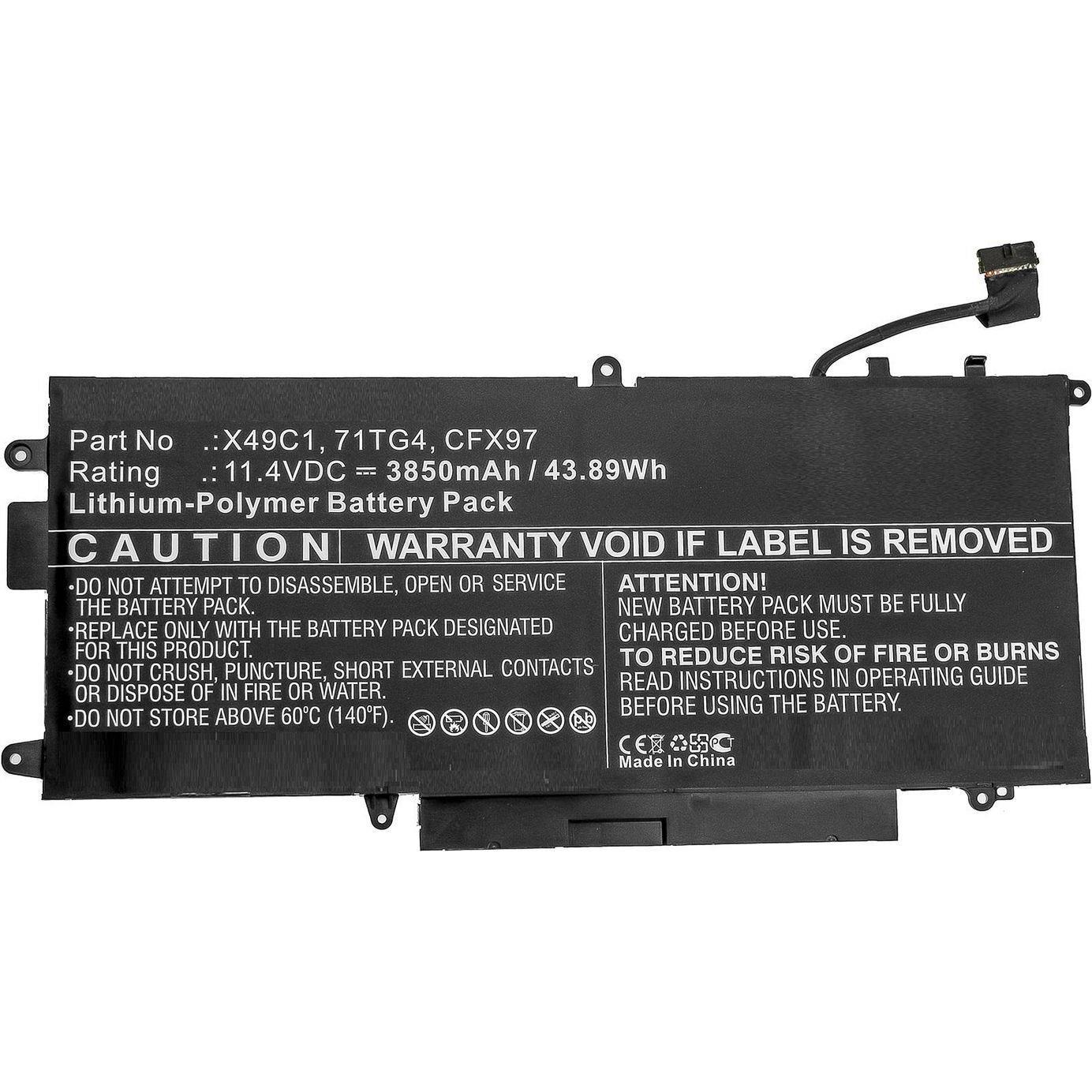 CoreParts Laptop Battery for Dell (2850 mAh), Notebook Akku, Schwarz