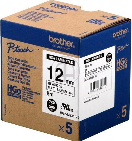Actual product image Brother P-Touch (1.20 cm, Black, Silver)