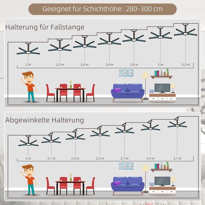 Produktbild Swisshandel24 Deckenventilator, LED Beleuchtung 16W Deckenlampe mit Ventilator, 6 umkehrbare Flügel, für Wohnzimme (42 dB)