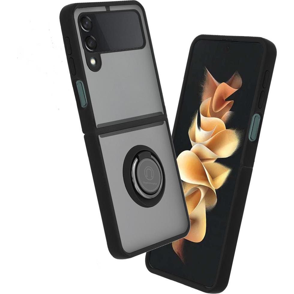 Techsuit - Glinth - Samsung Galaxy Z Flip3 5G - Black (Samsung Galaxy Z Flip3), Cover smartphone, Nero