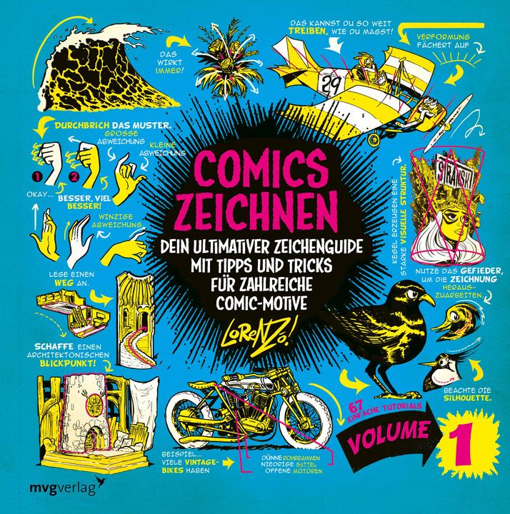 Actual product image Comics zeichnen – 67 einfache Tutorials (Volume 1) (German, Lorenzo Etherington, 2022)