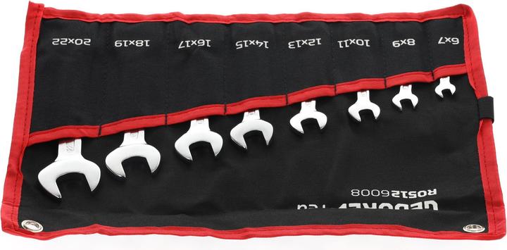 Actual product image Gedore Red red R05126008 Double open-end spanner set short SW6-22 mm 8 pieces (8 mm, 7 mm, 6 mm, 9 mm)