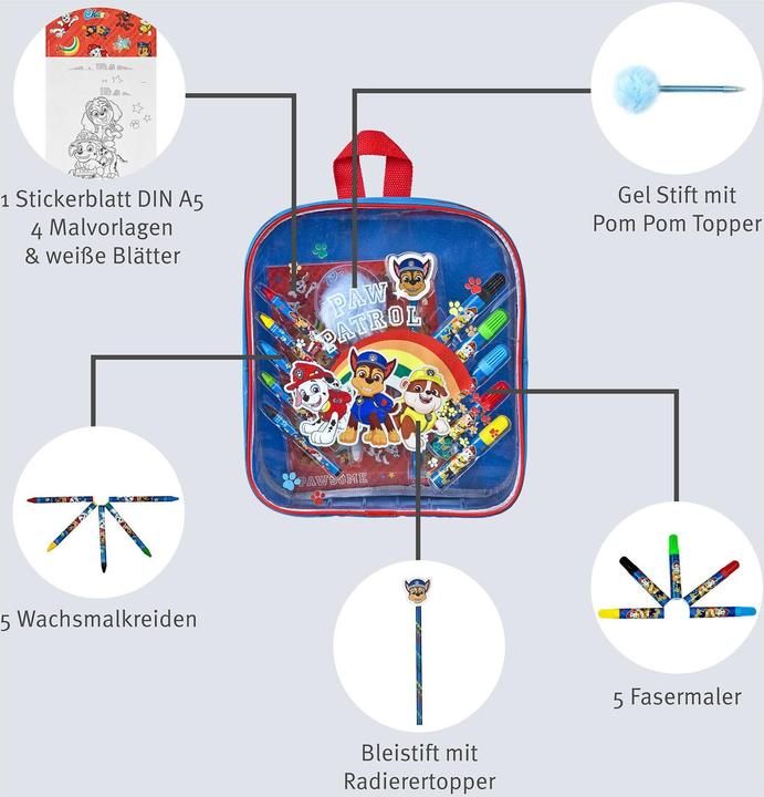 Actual product image Paw Patrol Backpack filled
