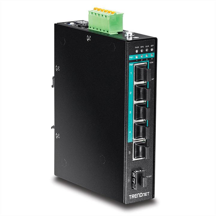 Actual product image Trendnet TI-PG541 PoE+ Industrial Gigabit DIN-Rail (6 Ports)