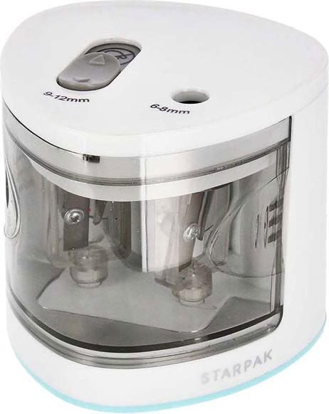 Starpak Doppelter elektrischer Bleistiftspitzer, Weiss