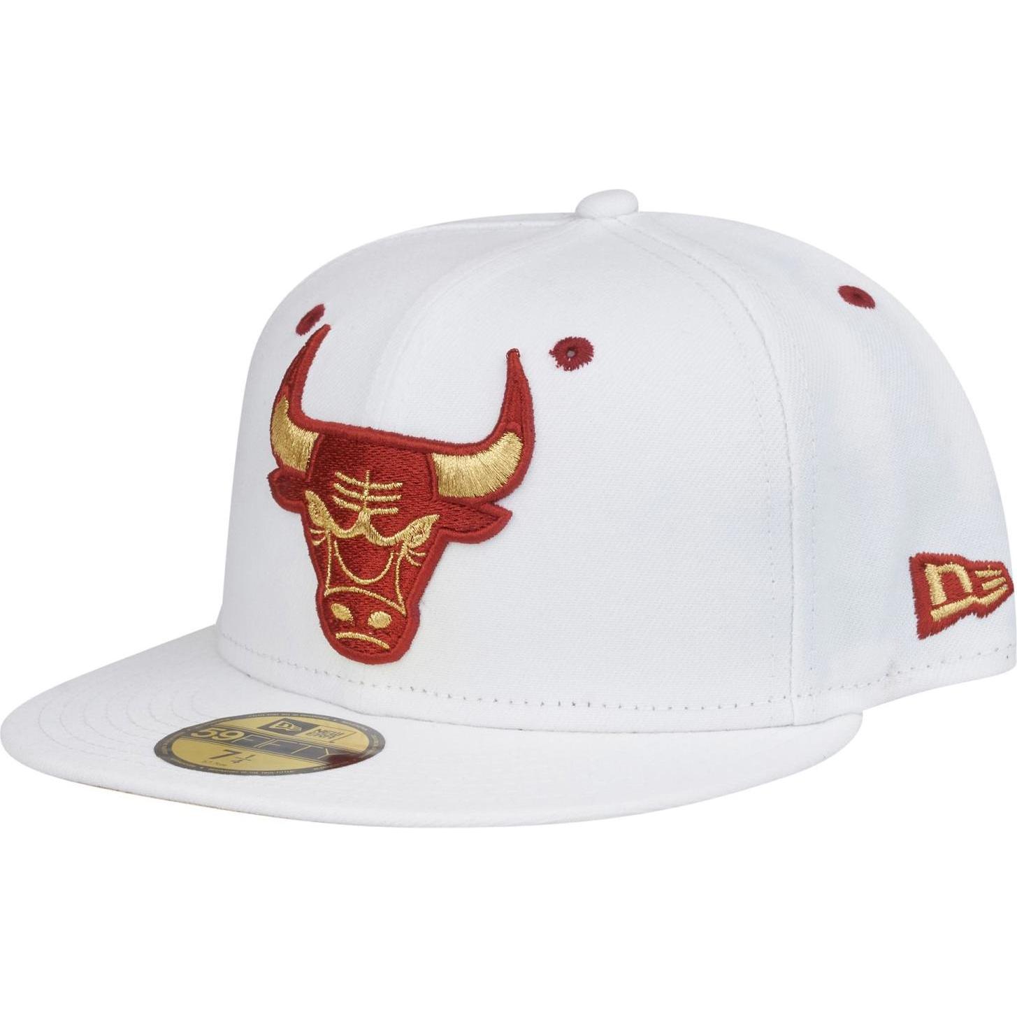 New Era, Herren, Cap, 59Fifty Cap - OPTIC WHITE Chicago Bulls - 8, Weiss, (8)
