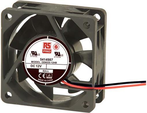 RS PRO Lüfter 60x60x25mm 12VDC 2,8W 39,1m³/h (60 mm)
