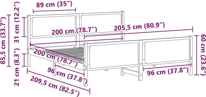 Image du produit vidaXL Moderner Bettrahmen (200 x 200 cm)
