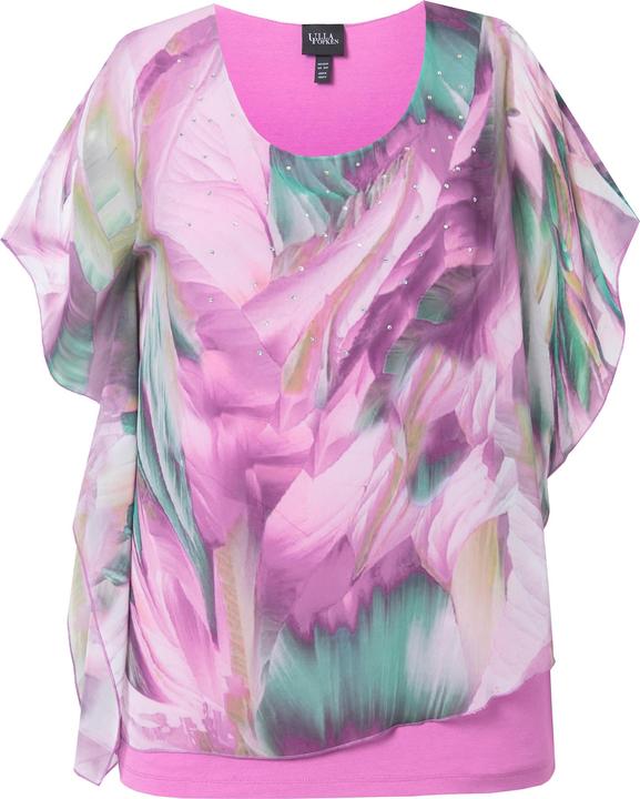 Produktbild Ulla Popken Chiffonbluse, doppellagig, Oversized, Rundhals, Halbarm (46, 48)