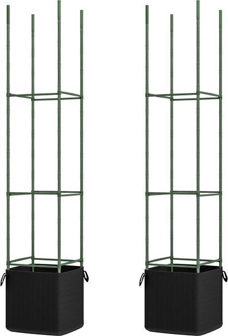 Immagine prodotto Swisshandel24 Set di 2 supporti per piante rampicanti, traliccio con borsa per la coltivazione, traliccio per (33 cm, 33 cm)