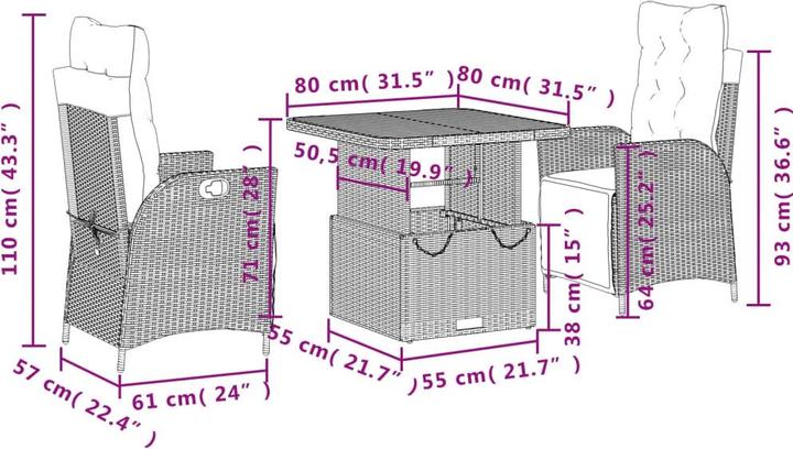 Produktbild vidaXL Garten Essgruppe