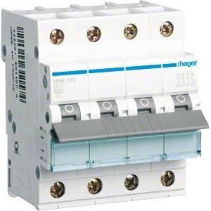 Hager, Schutzschalter, HAG MBN613 Leitungsschutzschalter 3P+N 6kA B-13A 4M