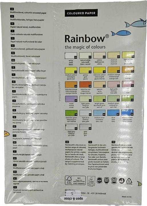 Productafbeelding Rainbow Multifunctioneel papier Kleur DIN A3 80g/m² grijs 500 vel/verpakking. (80 g/m², 500 x, A3)