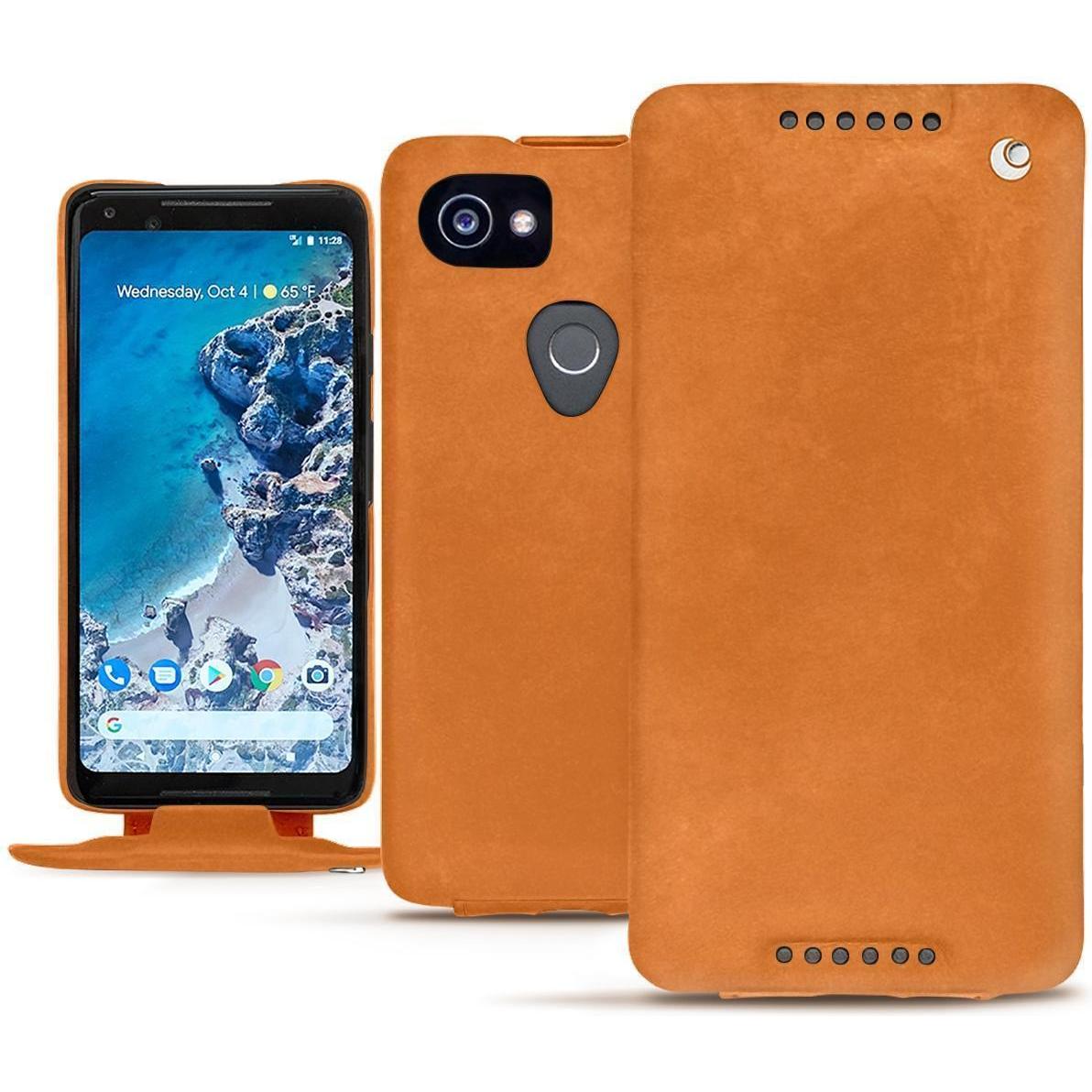 Noreve Lederschutzhülle vertikal (Google Pixel 2 XL), Smartphone Hülle, Orange