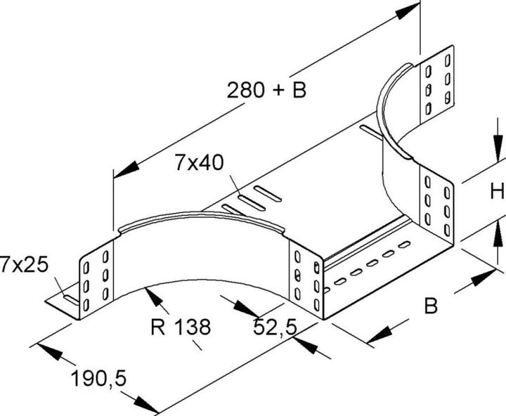 Produktbild Niedax NIE RTA 85.200 F Anbau T-StÃ¼ck 85x202mm m.ungelochten Seitenholmen (8.50 cm)