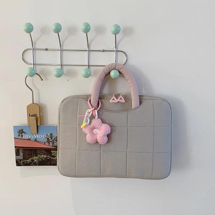 Only-Bags.Store Weiche Pad-Tablet-Tasche stossfeste gesteppte Laptop-Handtasche Kontrastfarbe trendige