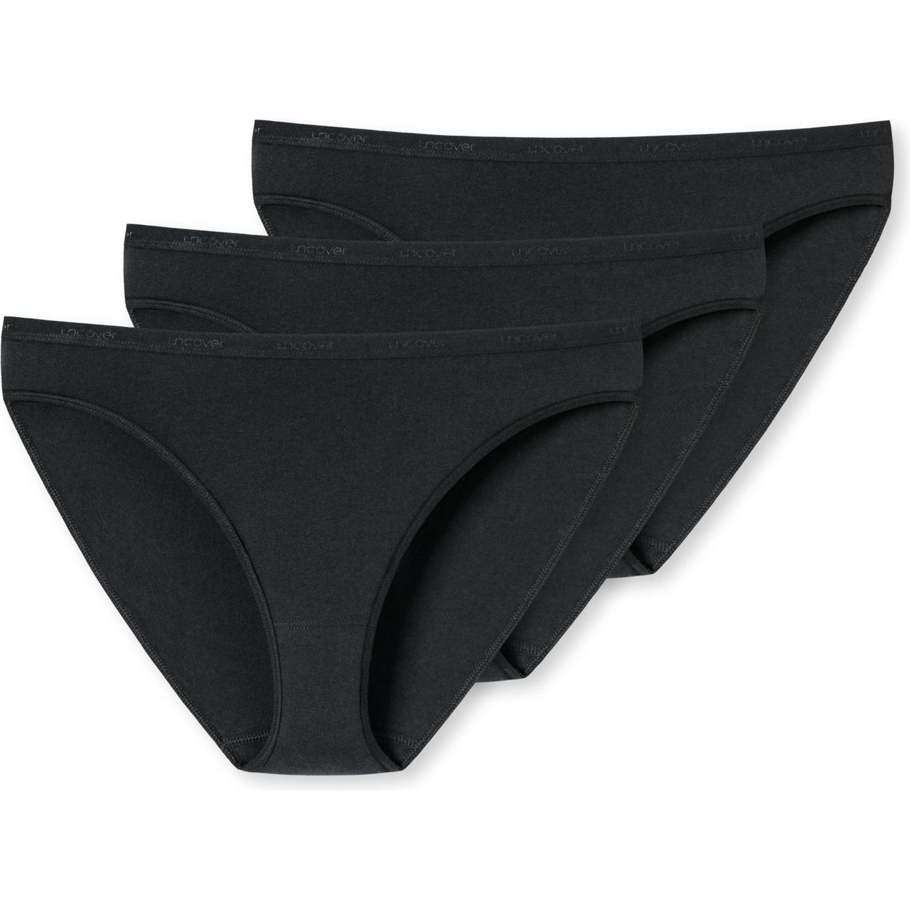 Uncover by Schiesser, Damen, Unterhosen, Slip Casual Bequem sitzend, Schwarz, (40, 3er Pack)