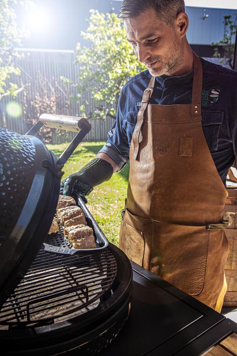 Actual product image BIG Green Egg Half Moon Perforated Grid L