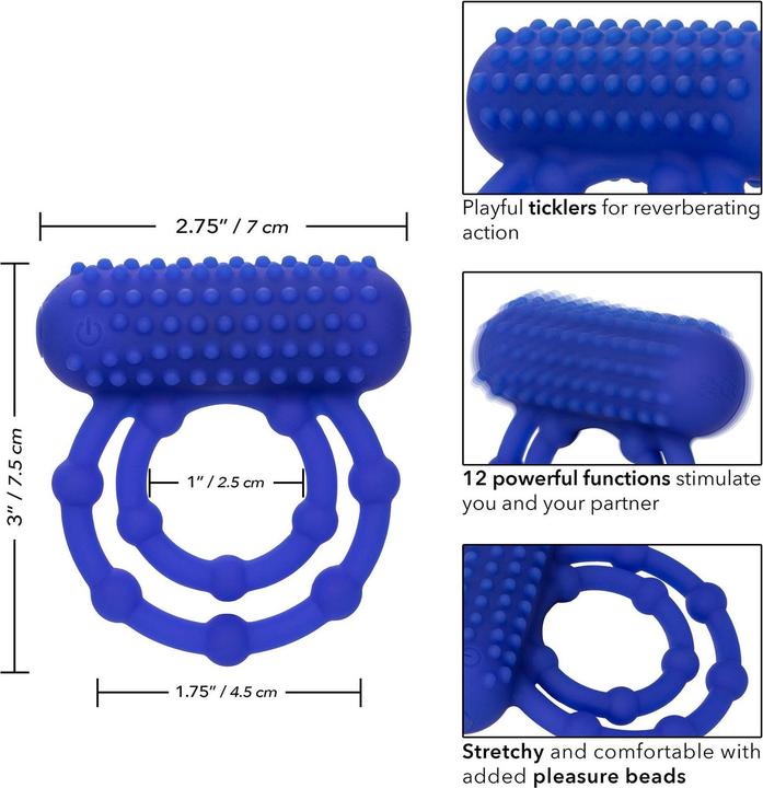 Productafbeelding CalExotics Silicone Oplaadbare 10-kraal Maximus® Ring (2.50 cm)