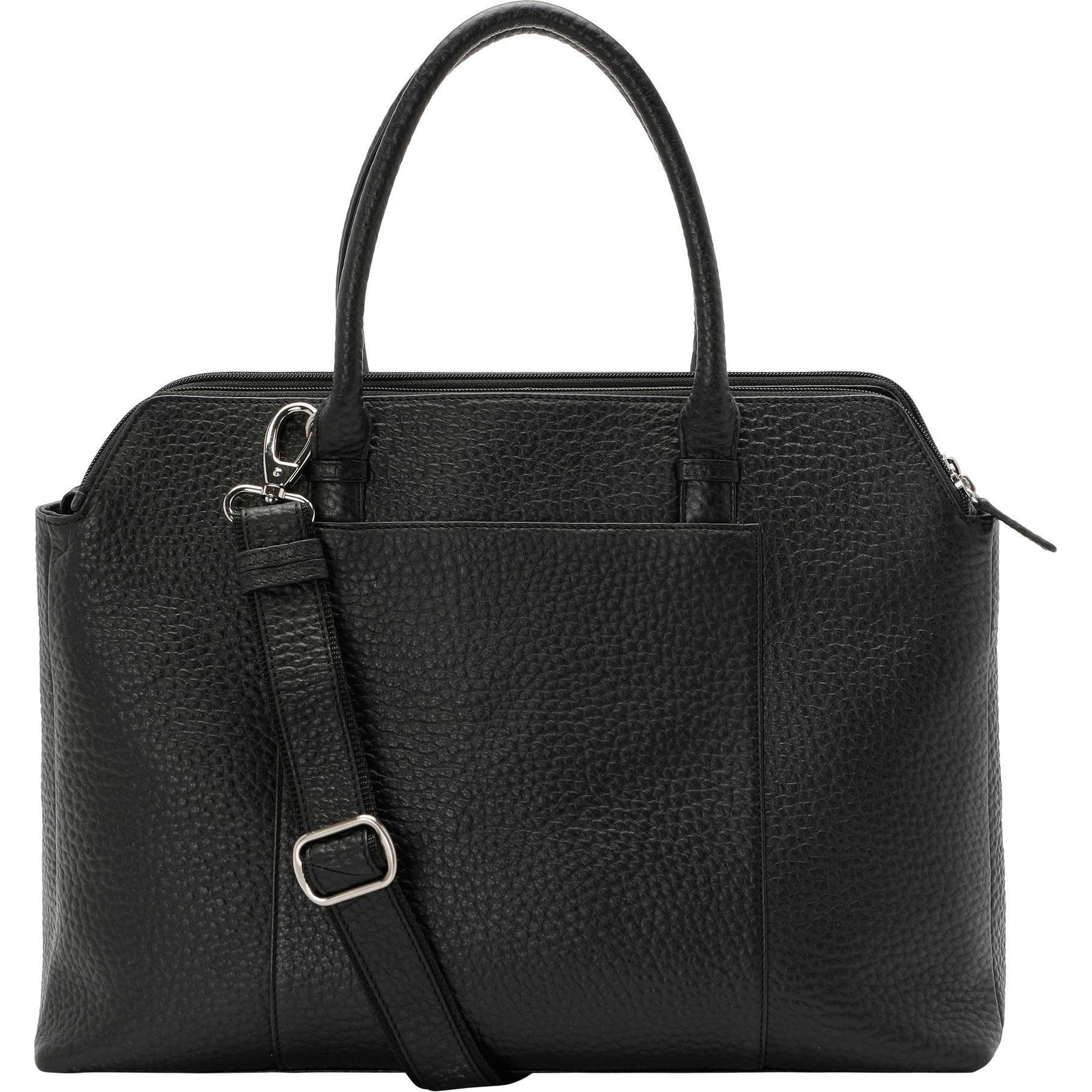 Voi, Handtasche, Hirsch Kala Handtasche Leder 40 cm Laptopfach, Schwarz