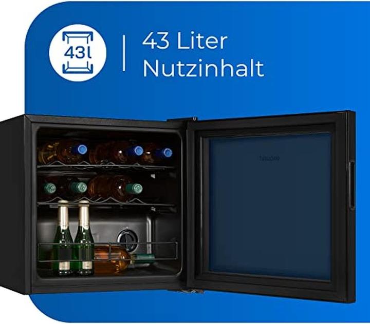 Actual product image Exquisit WS1-12-GTE-030G black, wine cooler (free-standing unit)