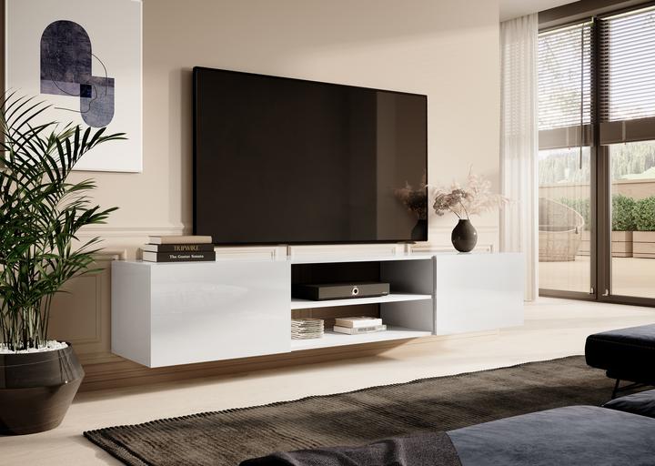 Actual product image Cama RTV cabinet SLIDE 200K 200x40x37 cm all glossy white (200 x 40 x 37 cm)