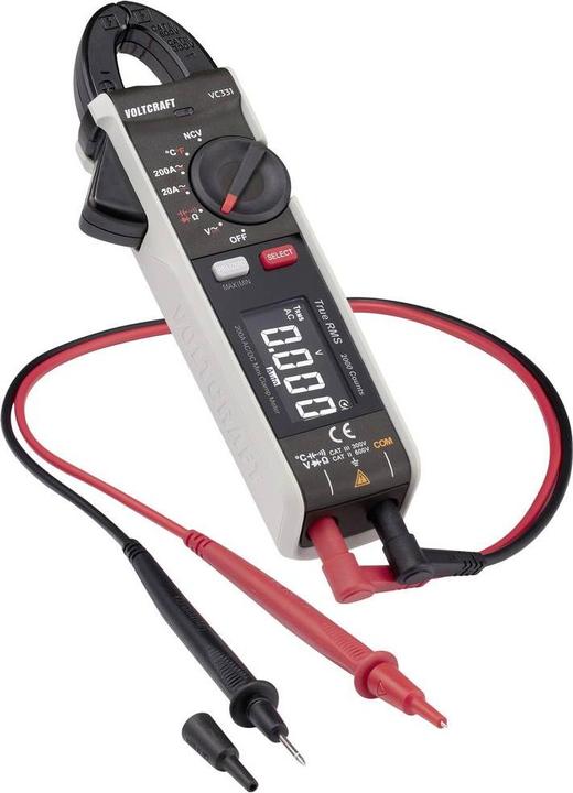 Image du produit Voltcraft VC-331 Pince ampèremétrique CAT II 600 V, CAT III 300V Affichage (Counts) : 2000 (CAT II 600V, CAT III 300V)