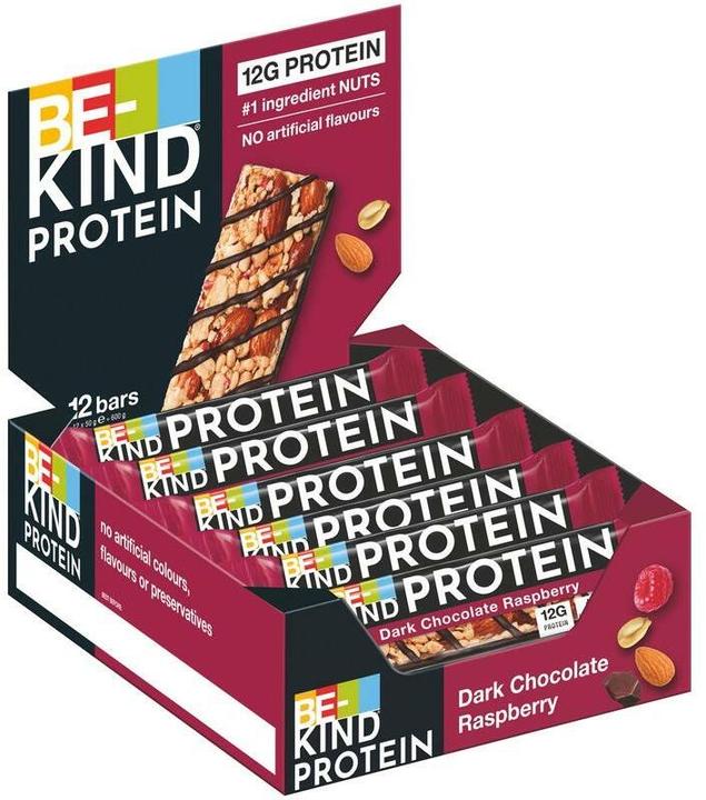 Actual product image Be-Kind Protein Dark Choc Raspberry (Raspberry, Chocolate, 12 pcs., 669 g)