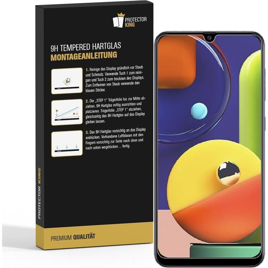 Thumbnail - Protectorking 4x echtes Tempered 9H Panzerhartglas 3D KLAR (4 Stück, Samsung Galaxy A50s), Smartphone Schutzfolie