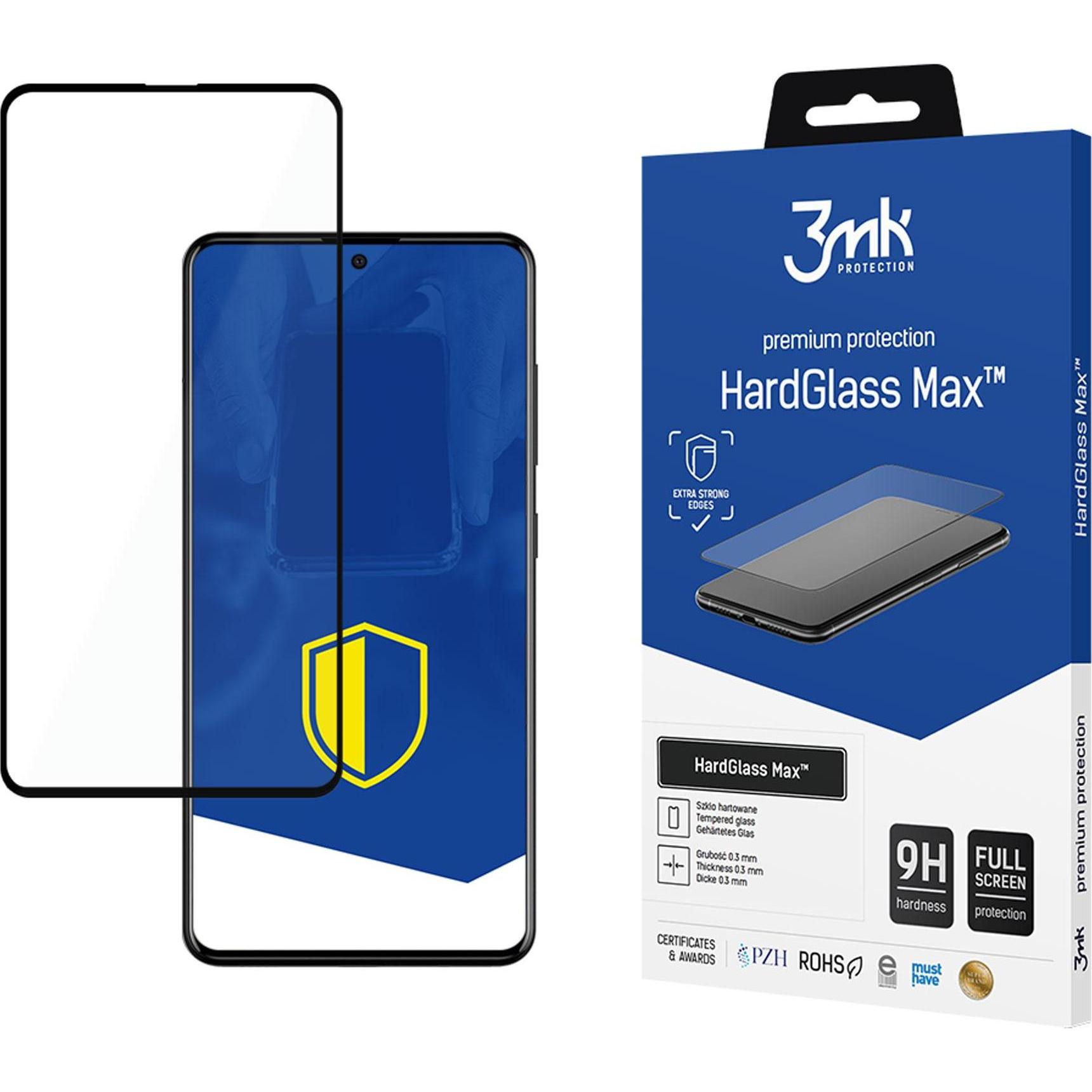 3MK HardGlass Max for Samsung Galaxy A51 black frame (1 Stück, Samsung Galaxy A51), Smartphone Schutzfolie, Schwarz