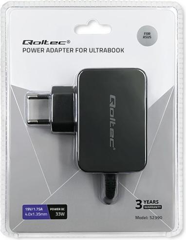 Image du produit Qoltec 52390 Adaptateur d'alimentation pour ultrabook (33 W)