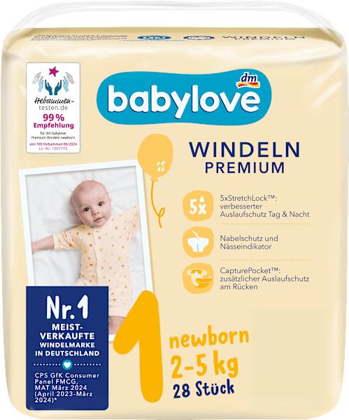 Actual product image dm babylove Premium nappies (Size 1, Pack, 28 pcs.)