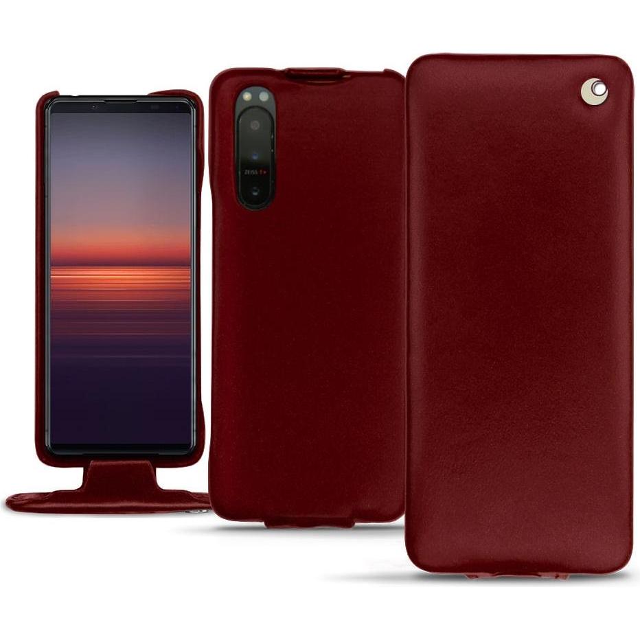 Noreve Lederschutzhülle vertikal (Sony Xperia 5 II), Smartphone Hülle, Rot