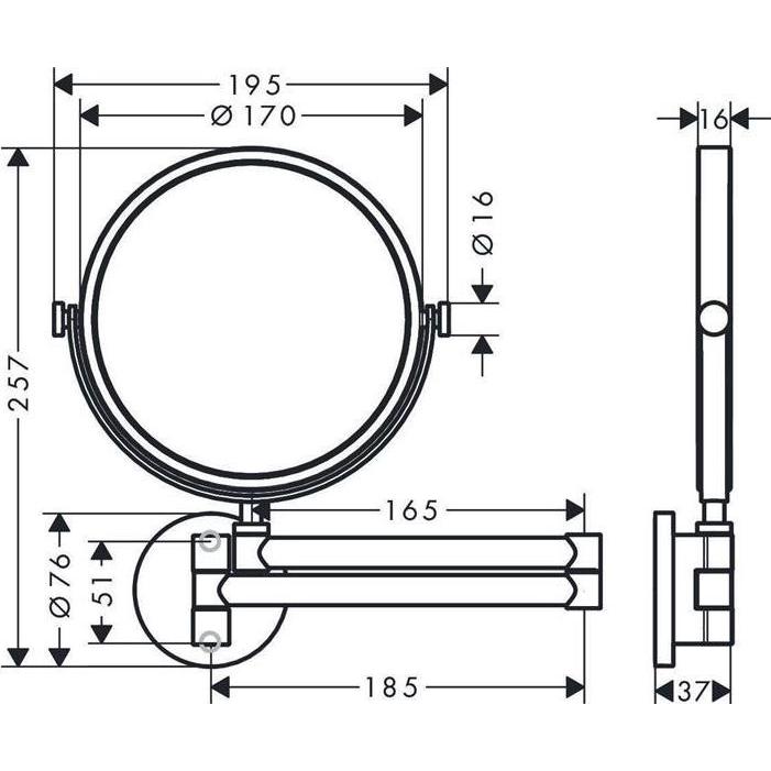 Thumbnail - hansgrohe, Kosmetikspiegel, Rasierspiegel Axor Universal Circular polished gold optic