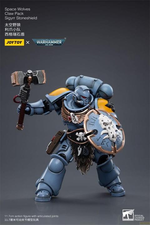 Produktbild Joy Toy Warhammer 40k Actionfigur 1/18 Space Wolves Claw Pack Sigyrr Stoneshield 12 cm