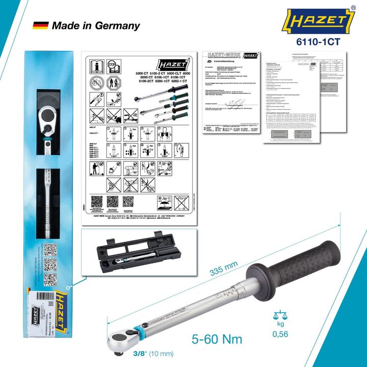 Produktbild HAZET Drehmomentschlüssel (3/8", 5 Nm, 60 Nm)