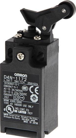 Actual product image Omron Industrial Automation Limit switch, one-way roller arm lever, 1 NO/1 NC contact, snap-action contact