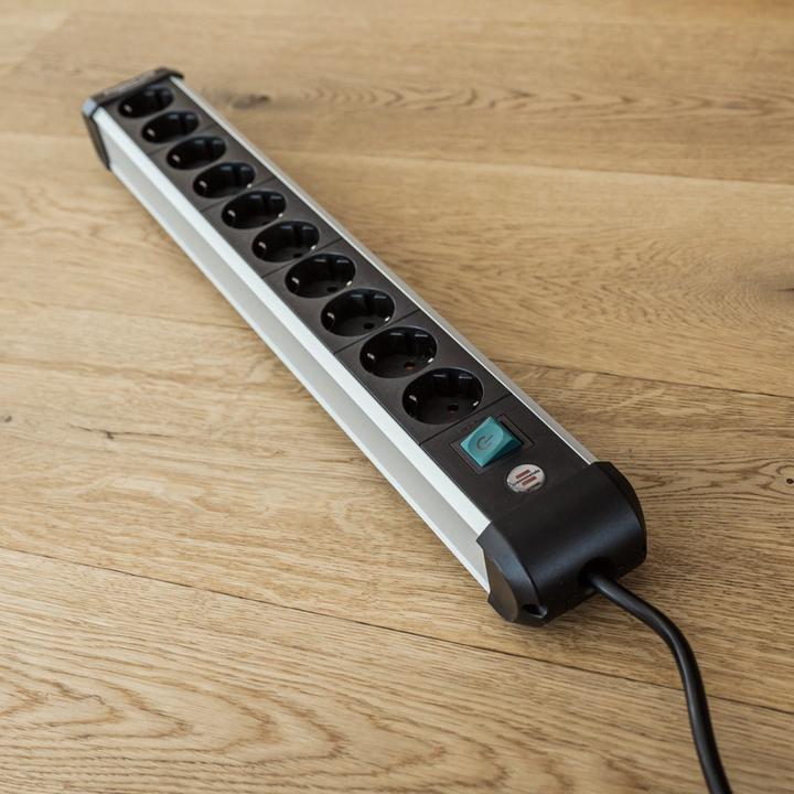 Produktbild Brennenstuhl 1391030000 Steckdosenleiste mit Schalter Silber-Schwarz Schutzkontakt 1St. (10x, 3 m)